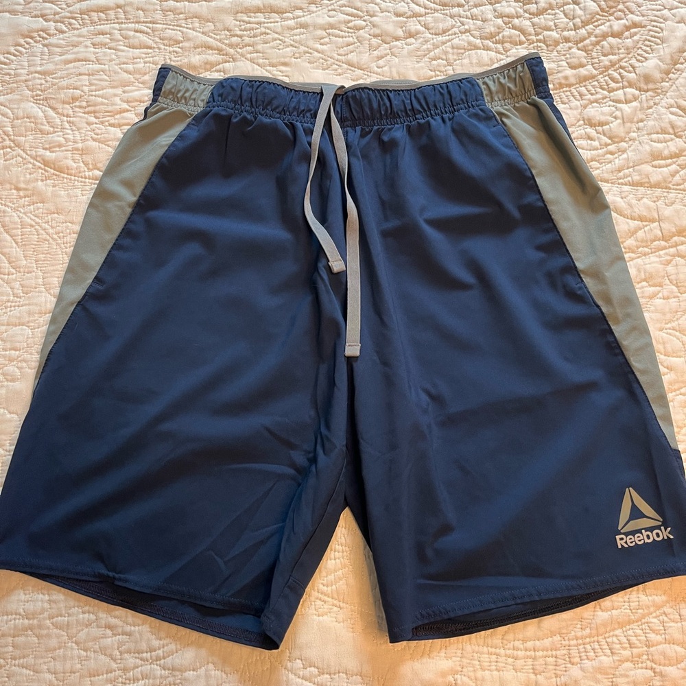 Reebok Men's Blue and Gray Athletic Shorts